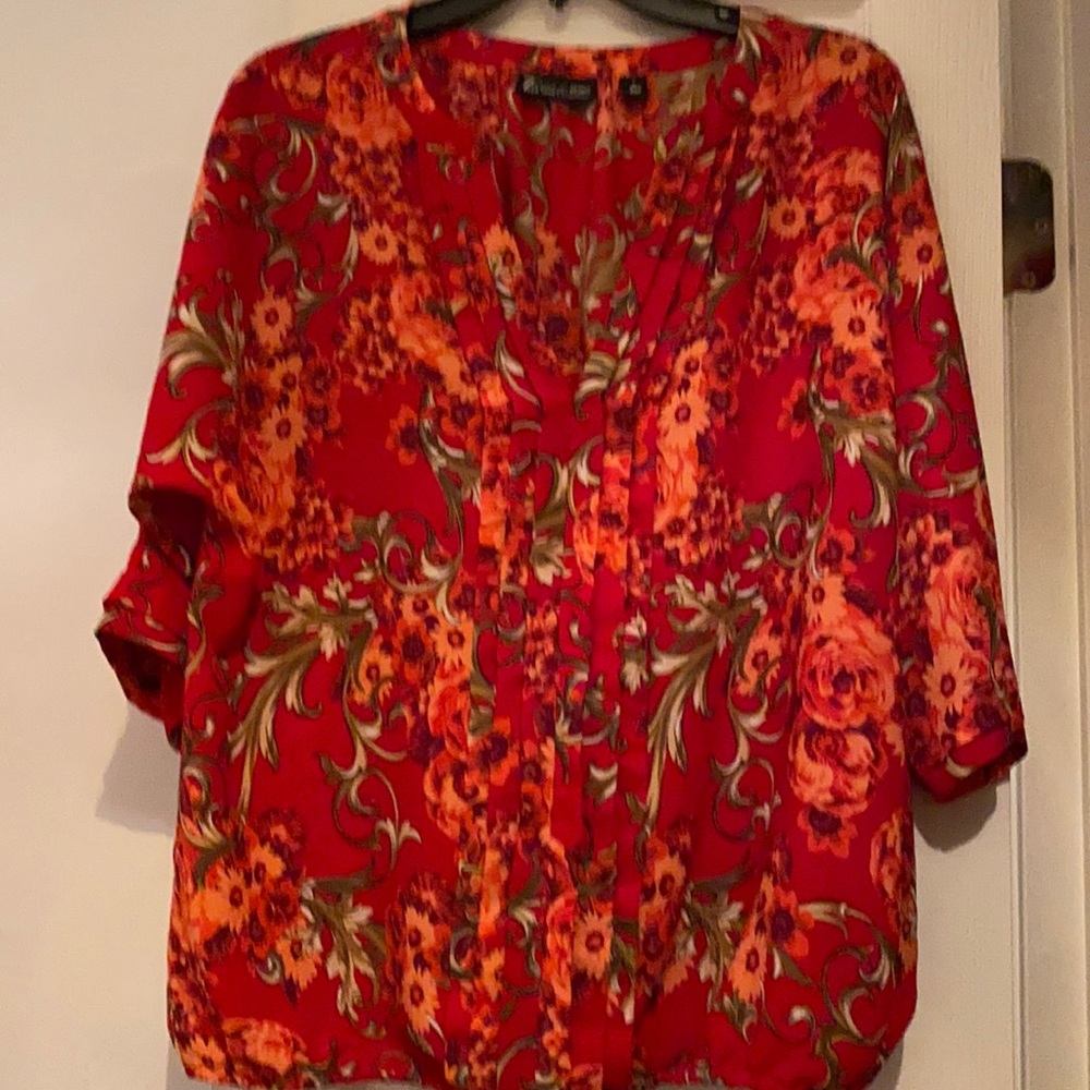 A red top with flowers